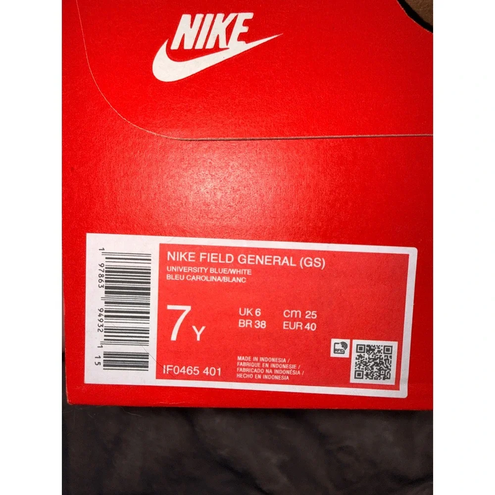 Nike Field General 82 GS University Blue White Boys Size 7Y Shoes NEW